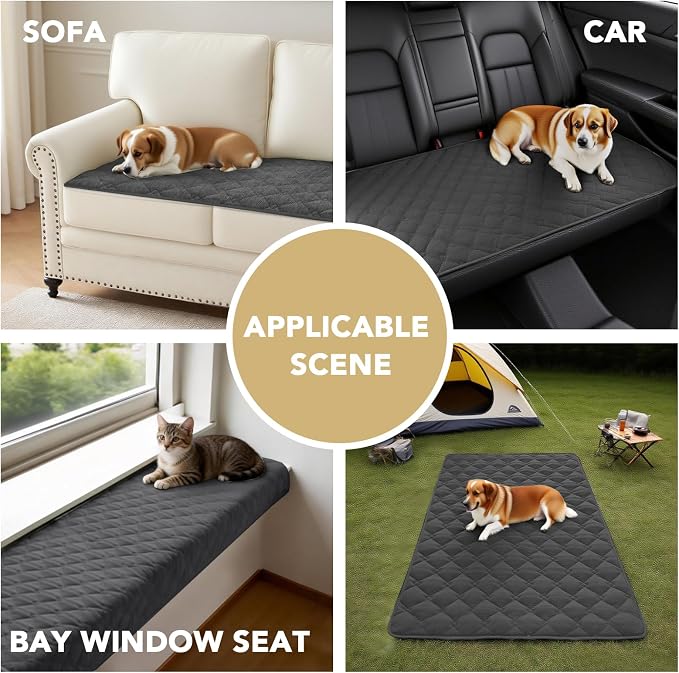 H.VERSAILTEX Chenille Couch Cover for Dogs Washable Soft Fuzzy Sofa Covers for 3 Cushion Couch Sectional Sofa Cover Thick Pet Couch Cover Protector Non-Slip Dog Bed Cover(Grey, 28" x 102")