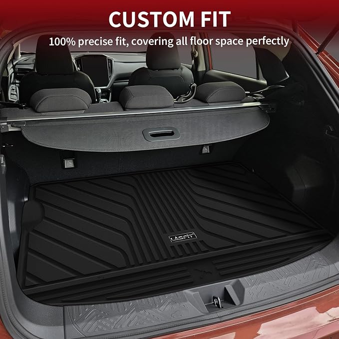 LASFIT Cargo Mat for Subaru Impreza & Crosstrek 2026 2025 2024, All Weather TPE Custom Fit Easy Clean Durable No-Curling Car Trunk Mat for Crosstrek & Impreza 2026 2025 2024 Cargo Liner,Black