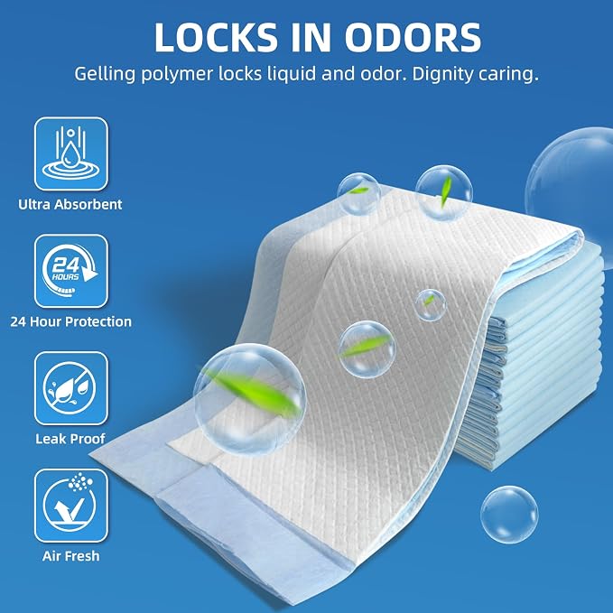 SOFYFINE 50 Count Extra Large Chucks 36"x36" Thicken Elderly Adults Incontinence Bed Pads Disposable, Heavy Duty Absorbency Underpads Waterproof, XXL Extra Large Puppy Pee Training Pad