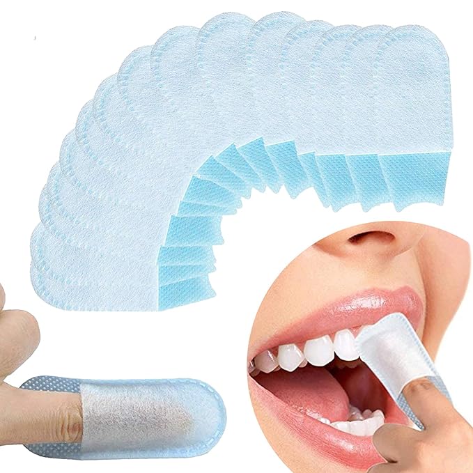 50Pcs Finger Cleaning Teeth Wipes Disposable Non-Woven Fabric Soft Gauze Infant Finger Clean Oral Toothbrushes Whitening