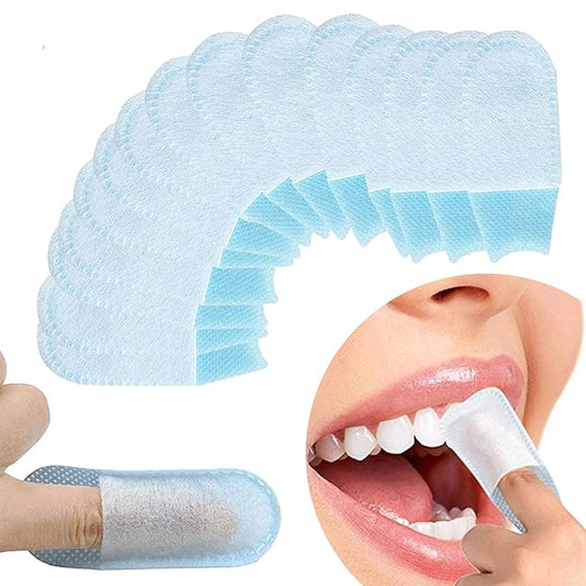 50Pcs Finger Cleaning Teeth Wipes Disposable Non-Woven Fabric Soft Gauze Infant Finger Clean Oral Toothbrushes Whitening