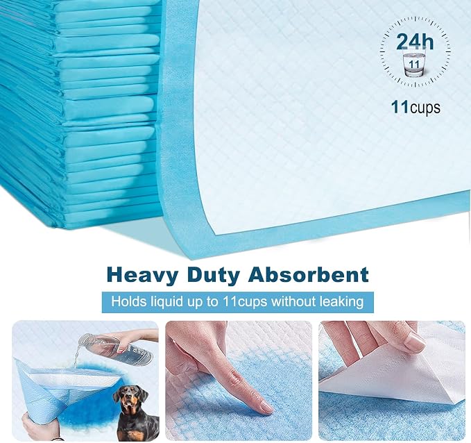 Boscute Enormous Size 54"x37" Pee Pads for Large Dogs, Heavy Absorbent Quick Dry Disposable Puppy Pee Pads, Thicken Strong Leak-Proof Backing Disposable Dog Pads (100 Counts)