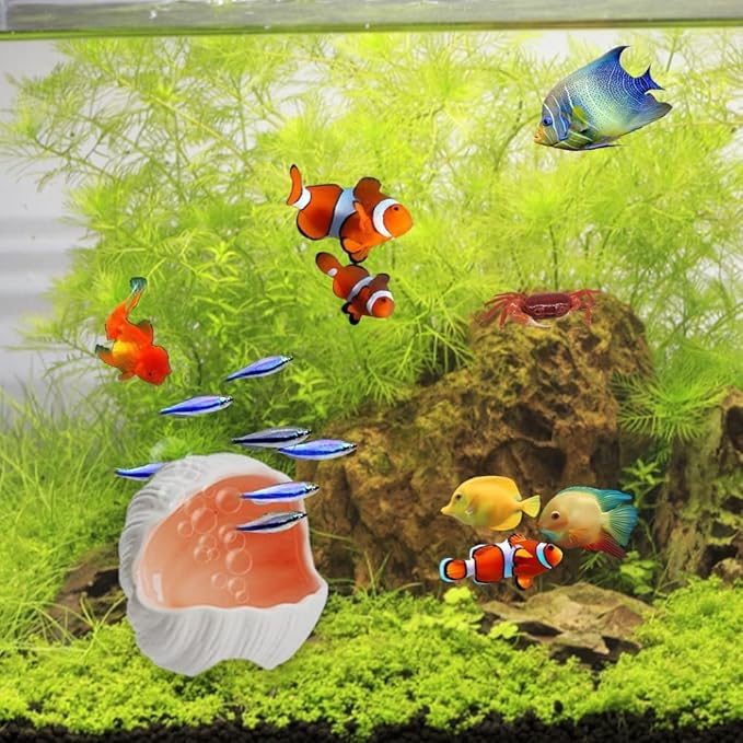 RUIAN Cute Aquarium Decorations Ceramic Conch Shell-Shaped House Thematic Betta Fish Tank Accessory Decor Ornament Hideout Cave for Fish Playing or Hiding,Hamster House,Craft Projects (Pink)