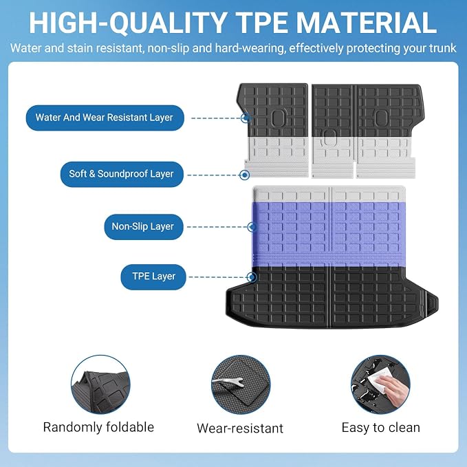Xipoo Cargo Liner Compatible with 2022-2026 Tucson Cargo Liner Backrest Mat TPE Back Seat Protector Replacement for 2022 2023 2024 2025 2026 Tucson Accessories (Rear Trunk Mat+Rear Backrest Mat)