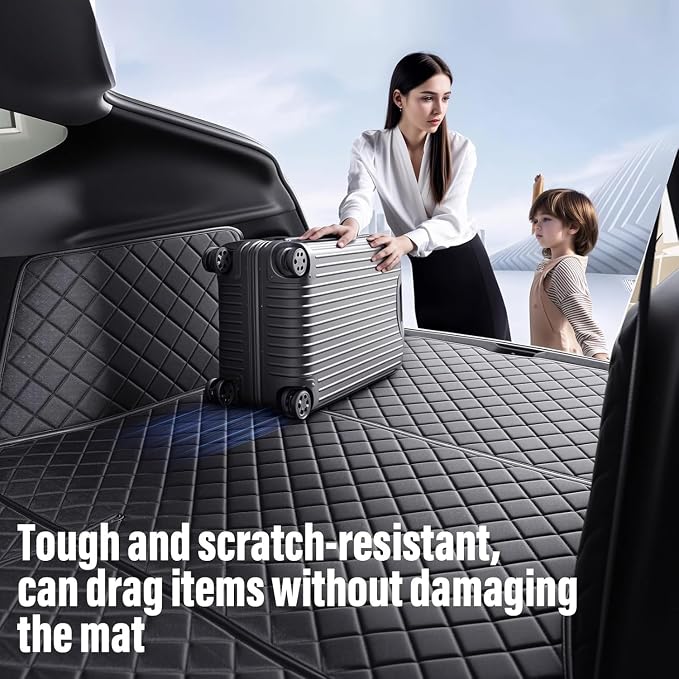Topfit for Tesla Model Y Trunk Mats Cargo Liner Waterproof Dog Car Seat Covers Protector All-Weather Trunk Floor Mat for Tesla Model Y Juniper Accessories 2025-2026