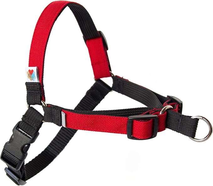 No Pull Dog Harness | Comfortable Training Harnesses | Effective No Pull Design | Ideal for Large Sized Dog | 4-Point Adjustable(XL - 30~36 inch Girth, Red)