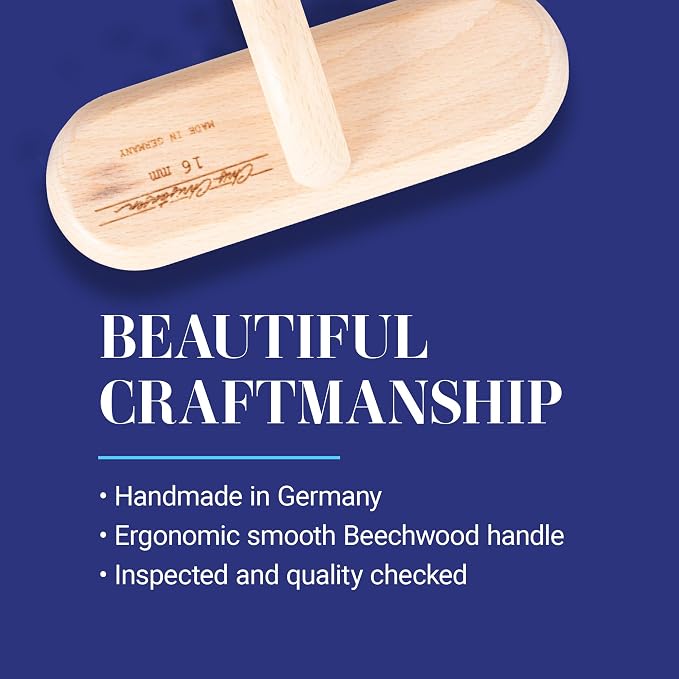 Chris Christensen Dog Brush, 16 mm,T-Brushes, Groom Like a Professional, Stainless Steel Pins, Lightweight Beech Wood Body, Ground and Polished Tips, Fight Fatigue and Stress Injuries