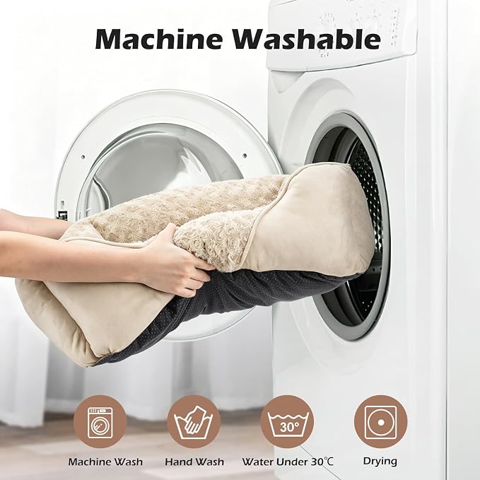 Large Dog Bed Rectangle Washable Orthopedic Soft Calming Sleeping Durable Pet Cuddler with Anti-Slip Bottom
