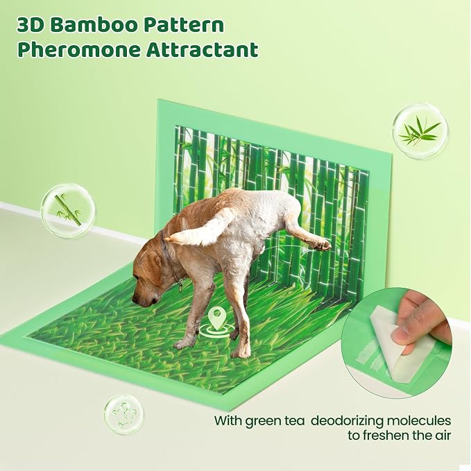 Puppy Pads XL 280 Count - 28"x34" with Adhesive Tabs | Extra Large Pee Pads for Dogs Training Pad Super Absorbent, 6-Layer Leak-Bamboo Patterns Dog Pads