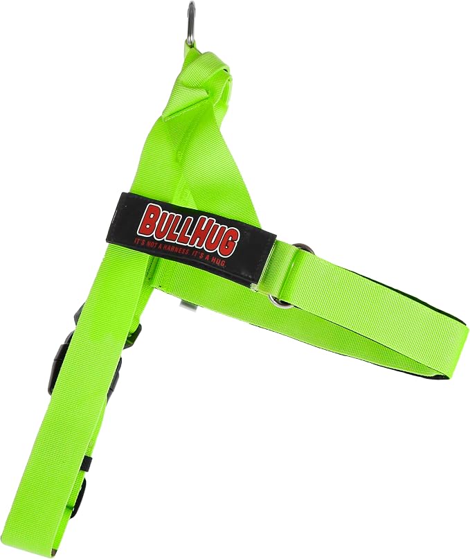 Adjustable Dog Harness– No Pull, No Choke – for English Bulldogs, French Bulldogs, Pugs & Broad-Chested Breeds – Easy, Safe Walks (NEON Green, Large)