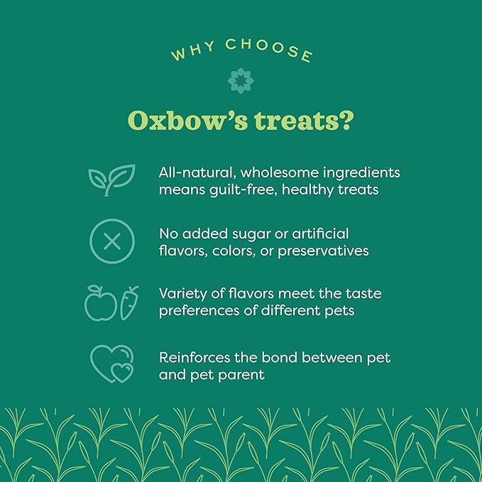 Oxbow Simple Rewards Apple Banana Treats, Timothy Hay Guinea Pig & Bunny Treats, Pet Snack, Made Guinea Pig Hay, Made in USA, Timothy for Rabbit, 3 oz Bag (Pack of 2)