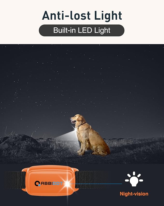 ABBIDOT Shock Collar for Dogs, 3300 FT Dog Training Collar with Remote, IPX7 Waterproof with 4 Training Modes, Rechargeable E-Collar for Small Medium Large Dogs (15-120 lbs)