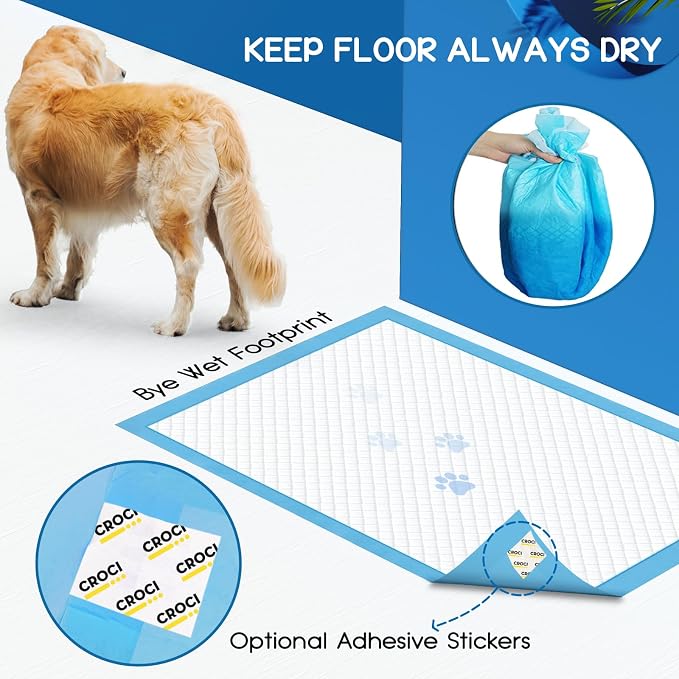 CROCI XXL Dog Pads with Adhesive Tabs Leak Proof 36x36in 30Ct | Thick Super Absorbent Dog Pee Pads Extra Large, Heavy Duty Quick-Dry Wee Wee Pads for Dogs, Disposable