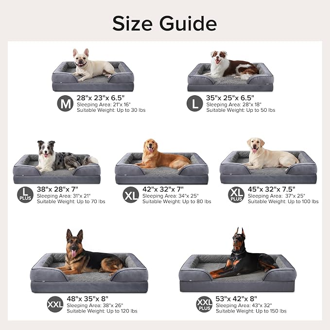 Orthopedic Dog Bed Medium Size Dog, Waterproof Egg-Crate Foam Couch with Washable Removable Cover, Waterproof Lining and Nonskid Bottom