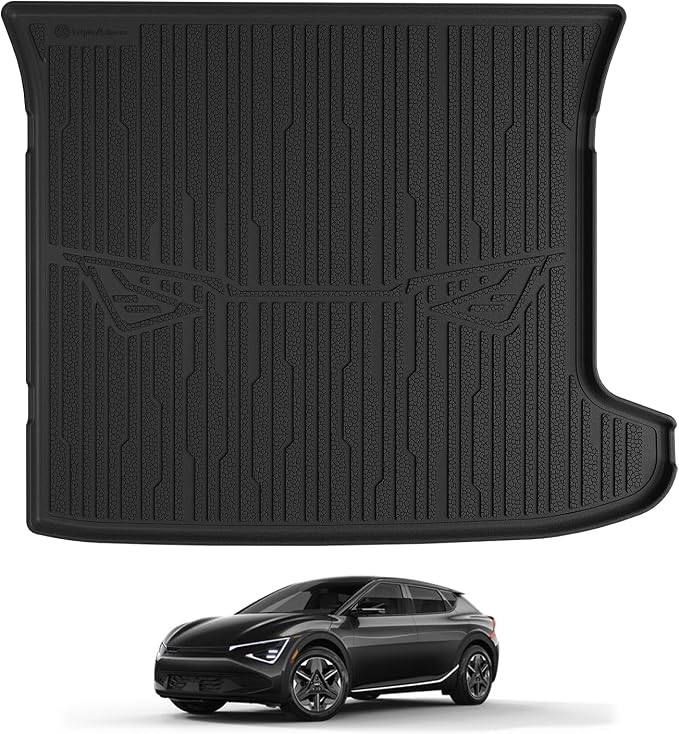 TripleAliners Trunk Mat All Weather Compatible with 2025 2026 Kia EV6 Accessories Custom Fit Protection Trunk Floor Liner Cargo Mat TPE Anti-Slip Odorless Cargo Liner (NOT FIT GT)