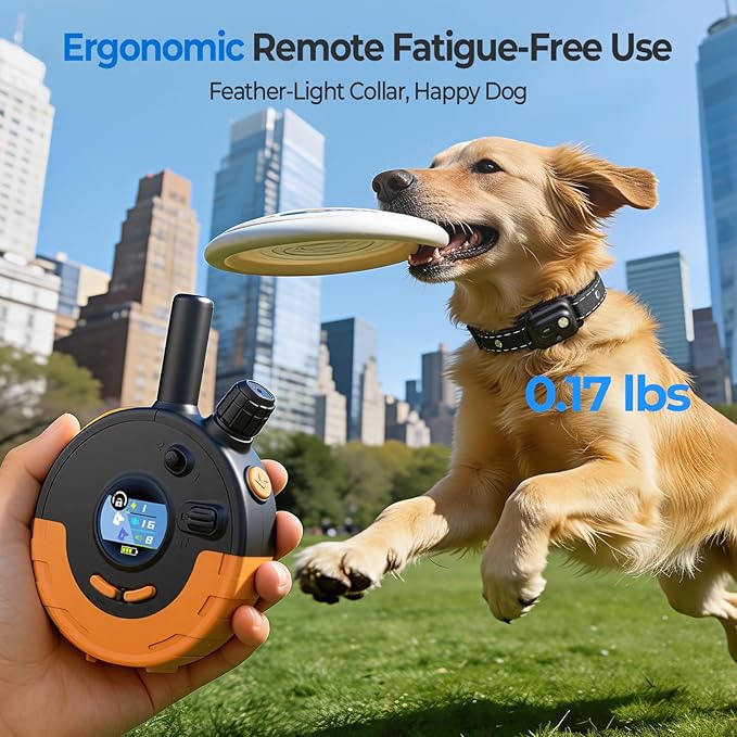 RPZ Dog Shock Collar with Remote Control, Dog Training Collar, E Vibration Collar for Large Medium Small Dogs, 4 Training Modes Rechargeable IPX7 Waterproof 4200FT, Orange