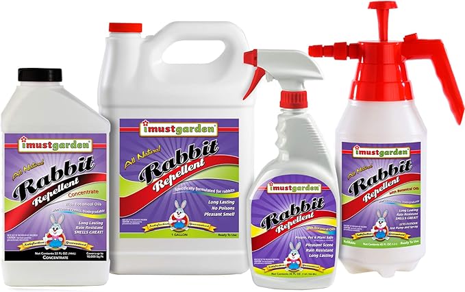 I Must Garden Rabbit Repellent: Mint Scent Rabbit Spray for Plants & Lawns – 45 oz. RTU Pump Spray