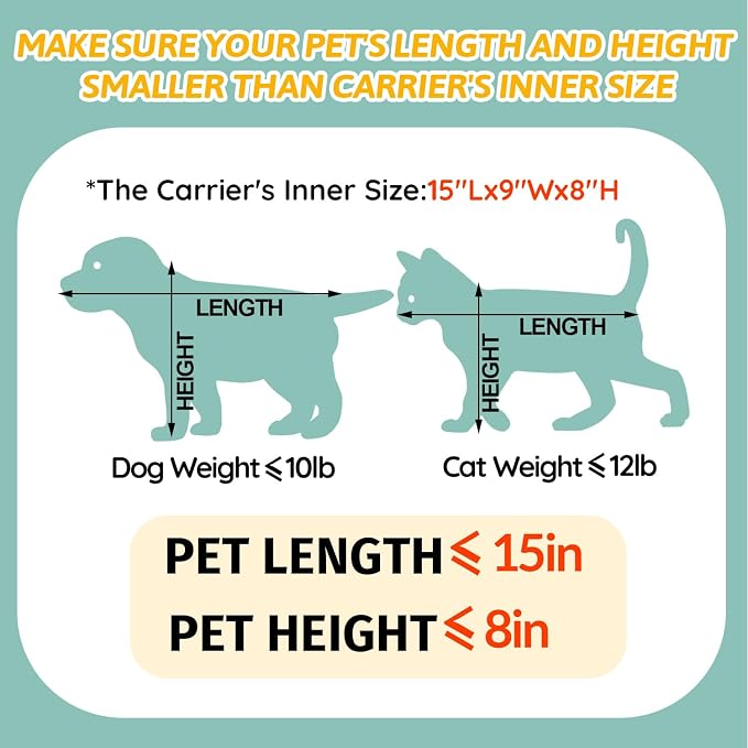 Small Pet Carrier 17" L x 11" W x 9.5" H Airline Approved, Black | for Alaska Airlines, Lockable Safety Zippers and Anti-Scratch Mesh, Pets Under 10 lbs
