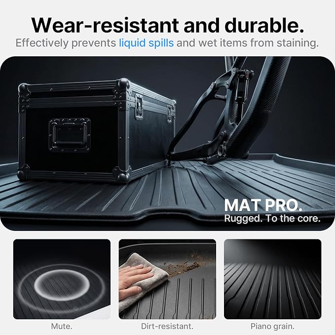 4 Pcs Floor Mats for Tesla Model Y Juniper Accessories 2025 2026 (Standard/Premium/Performance) 5-Seater, All Weather Custom Fit TPE Trunk Mats Cargo Liner Anti-Slip