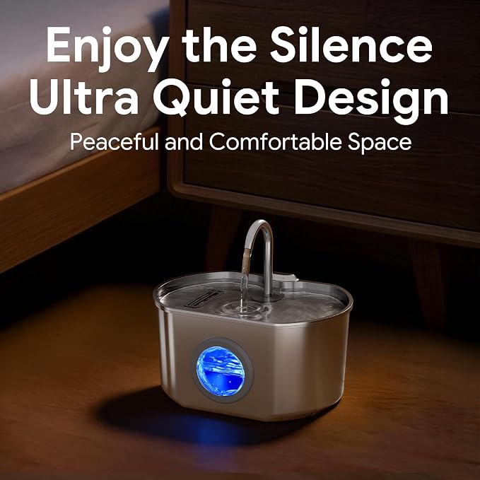 Cat Water Fountain Stainless Steel: 74oz/2.2L Cat Fountain for Drinking | Pet Water Fountain Inside - Automatic Dog Watering Dispenser Bowl - Pet Feeding & Watering Supplies