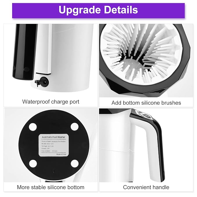 Rechargeable Automatic Dog Paw Cleaner, 2 in 1 Portable Dog Paw Washer Cup | Pet Paw Cleaner with Soft Silicone Brush, 7.4V High Power, Dog Foot Washer Suitable for Big Dog/Cat Grooming, Black