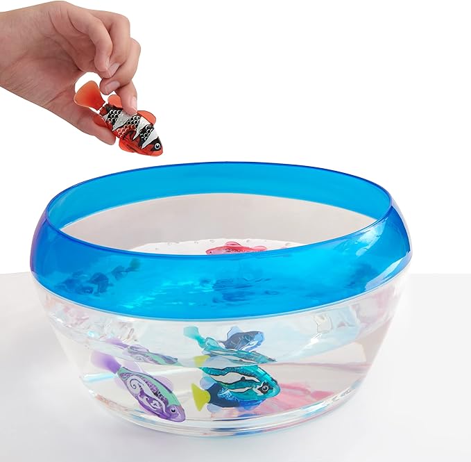 Robo Alive Robo Fish Robotic Swimming Fish (Blue + Red 2 Pack) by ZURU Water Activated, Changes Color, Comes with Batteries, Amazon Exclusive - Blue + Red (2 Pack)