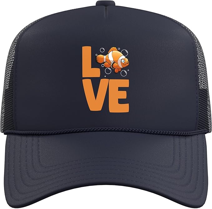 Cute Clownfish Art for Men Women Clown Fish Lovers Clownfish Trucker Hat with Adjustable Mesh Back