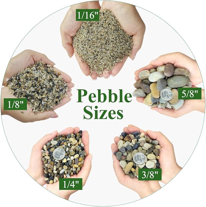 YISZM 20lbs Aquarium Gravel, 1/16"(0.6-1.2mm) Natural River Rocks Succulent Cactus Pea Gravel for Plants, Fish Tank, Decorative Pebbles for Gardening, Flower Pots, Vase Fillers, Landscaping