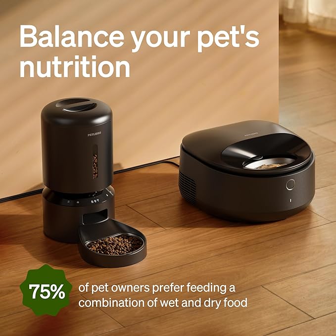 PETLIBRO Automatic Cat Feeder Wet Food with 2024 V1 Version Stainless Steel Bowl, Refrigerated 3 Fresh Meals for 3 Days, App-Controlled Pet Food Dispenser, Easy to Clean