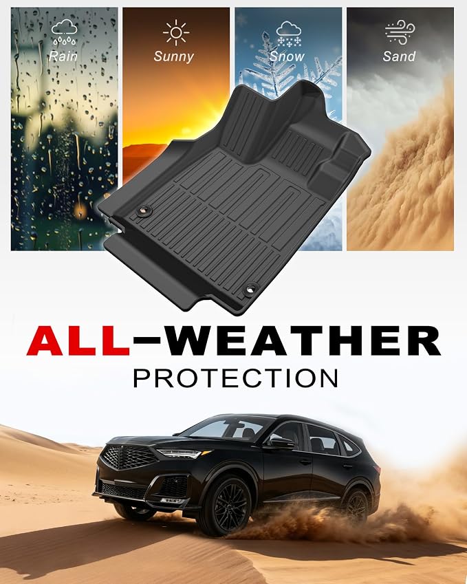 Floor Mats Fit for 2022-2026 Acura MDX - Custom Fit All Weather TPE Accessories Full Sets (Floor Mats + Cargo Liner + Backrest Mat)