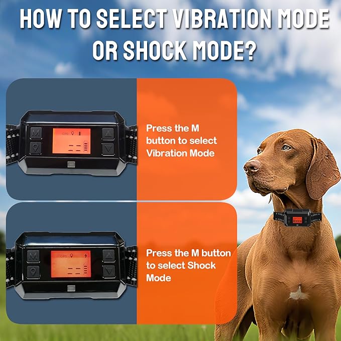 GPS Dog Collar Fence. IPX7 Waterproof Perimeter Dog Collar. 33-999yard Adjustable Range. Vibration and Electric Shock Collar for Dogs.Wireless Dog Fence Outdoor for Yard & Indoor Use