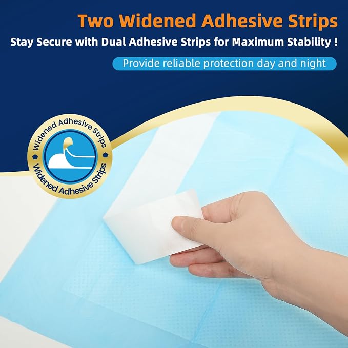 AAY Disposable Bed Pads 36" x 36" (50 Count) , Extra Large Heavy Duty Incontinence Underpads, Super Absorbent 3XL Chucks Pee Pads for Adults, Kids, Pets, Puppy Training (Adhesive Strips)