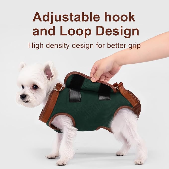 Wakytu Dog Lift Harness Dog Carrier Sling for Small Dogs & Cats,XS | stylish puppy sling carrier with handle & pocket,adjustable leash,walking & travel