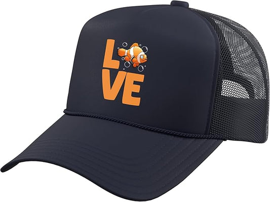Cute Clownfish Art for Men Women Clown Fish Lovers Clownfish Trucker Hat with Adjustable Mesh Back