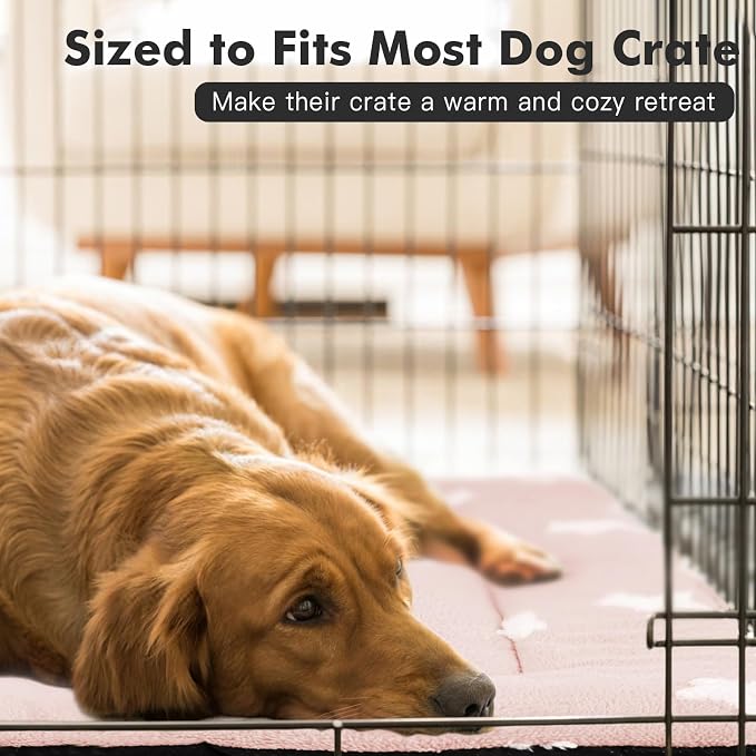 Mora Pets Dog Crate Pad Kennel Dog Bed Mat for Medium Dogs Washable Cute Star Pet Bed for Cage Ultra Soft Flat Puppy Cat Kitten Cushion for Sleeping Anti-Slip Pink 30 x 19 | Soft Dog Cat Bed Mat, Crate Pad for Dog Cages Cozy Sleeping Liner, Pet Pillow ...