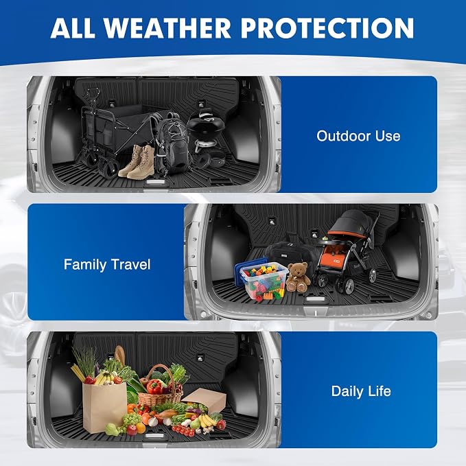 Mixsuper Cargo Liner for Hyundai Tucson 2022-2025 2026 Gas (Non for Hybrid& Plug-in Hybrid), All Weather Trunk Mat Backrest Mat TPE Back Seat Cover Protector for Tucson Accessories