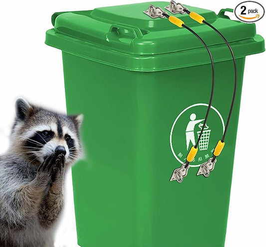 2 Pcs Trash Can Lid Lock for Animal, Bear Proof Trash Can Locks, Universal Outdoor Heavy Duty Garbage Can Lock for Raccoon, Easy to Install