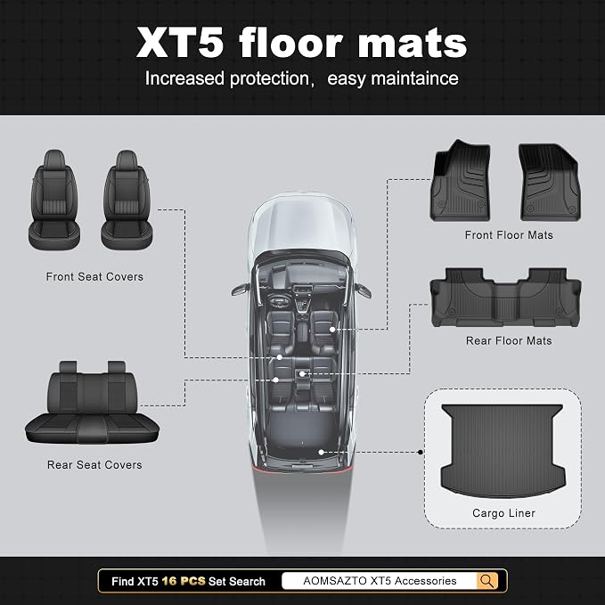 Cargo Mat fit for Cadillac XT5 2017-2025 2026: Custom Fit All Weather TPE Heavy Duty Cargo Liner 2026 XT5 Accessories