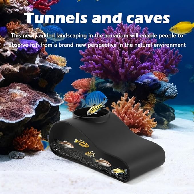 Aquarium Underground Tunnel Cave Fish & Shrimp Under Gravel Tunnel Aquarium Cave Hideout Shrimp and Fish Hiding Caves Shrimps Hideout(Size:Single Hole)
