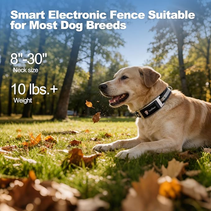 Wireless Dog Fence, GPS Dog Collar Fence System with Real-Time Tracking & Training, Portable Electric Fence for Outdoor Use, Waterproof Collar Adjustable for Medium Large Dogs, LoveFence is APP Only