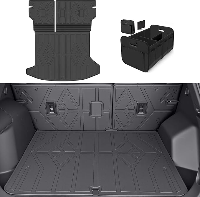 Cargo Trunk Mat with Backrest Mats for 2025 2026 Chevrolet Chevy Equinox/GMC Terrain (Not for Equinox EV),All Weather Protection TPE Heavy Duty Cargo Liner Equinox/Terrain Accessories,Black