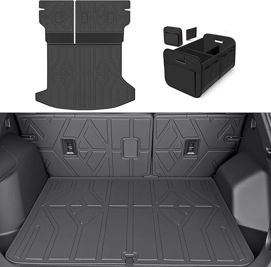 Cargo Trunk Mat with Backrest Mats for 2025 2026 Chevrolet Chevy Equinox/GMC Terrain (Not for Equinox EV),All Weather Protection TPE Heavy Duty Cargo Liner Equinox/Terrain Accessories,Black