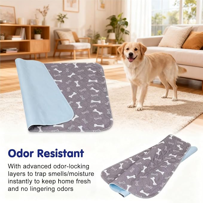 Pee Pads with Pheromones, Elite Pads for Cats, Washable Pee Pads for Dogs, Leak-Proof & Anti-Slip Pet Training Pad for Home & Travel(White, L: 31.5" × 27.6")