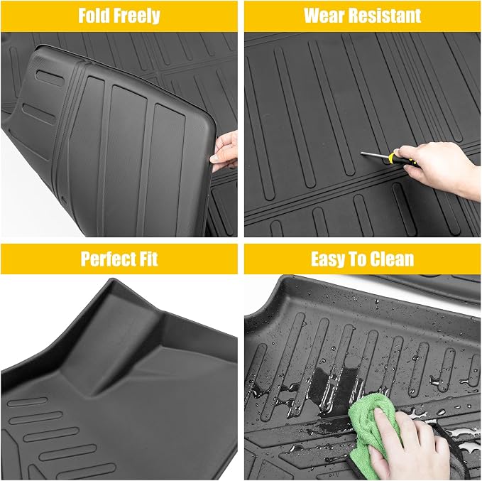 Trunk Mat with Floor Liners for 2021-2026 Kia K5(Only Fit FWD) / 2020-2026 Hyundai Sonata (Only Fit FWD & Gas) All Weather TPE Protector Cargo Liner Floor Mats Car Accessories