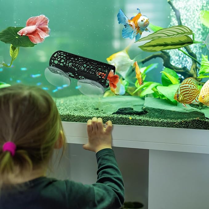 5PCS Betta Hammock & Fish Toys Set, Soft Aquarium Plants & Black Tunnel Hideout for Betta Fish Tank, Safe Decor with Suction Cups for Shrimp, SmallFish