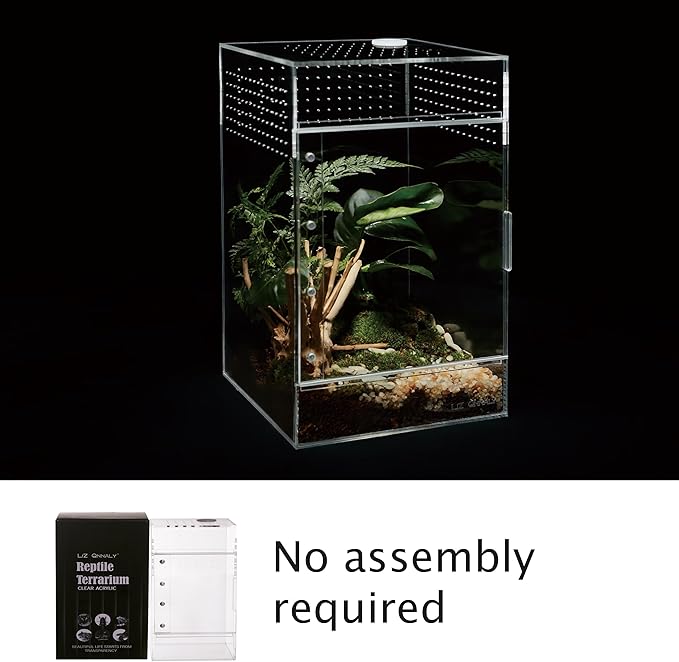 Acrylic Terrarium for Reptiles & Spiders – Small/Medium/Large Leak-Proof Enclosure (Horizontal/Vertical) | Ideal for Tarantulas, Jumping Spiders, Frogs & Geckos(Large, Vertical)