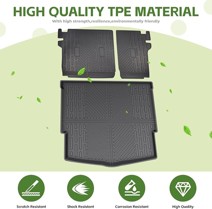 Cargo Liners for 2021-2026 Nissan Rogue Trunk Mat with Seat Back Cover Accessories, All Weather Rear Cargo Mat Backrest Protector(Not for Sport Models)