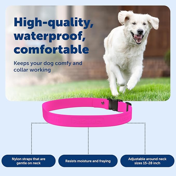 PetSafe Replacement Strap for Guardian GPS + Tracking Dog Fence Collar & Guardian GPS Dog Fence Collar - Soft Touch Material - Waterproof Material - Adjustable - Durable Design - Pink