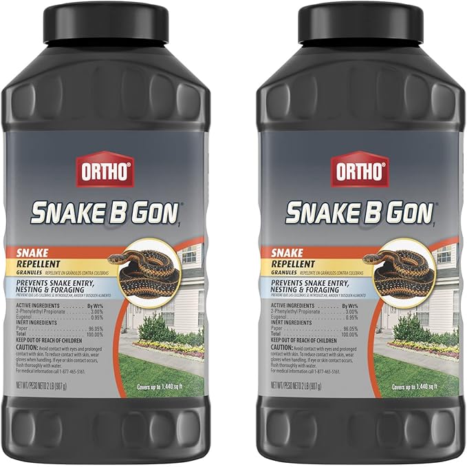 Ortho Snake B Gon1 Repellent Granules, Snake Repellent for Yard - No-Stink Formula, Covers Up to 1,440 sq. ft., 2 lbs. (2-pack)