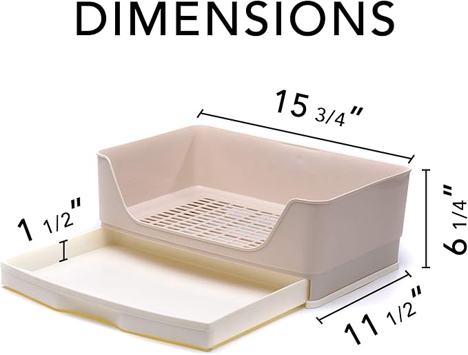 CalPalmy Large Rabbit Litter Box with 10PCS Bonus Pads, Bunny Corner Toilet Box with Drawer and Bigger Pet Pan for Adult Guinea Pigs, Chinchilla, Ferret, Galesaur, Small Animals